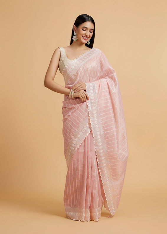 Mohey Women Pink Elegance Saree