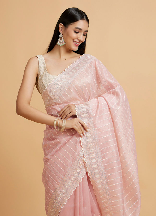 Mohey Women Pink Elegance Saree image number 1