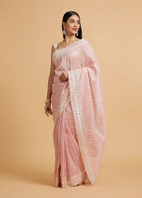 Mohey Women Pink Elegance Saree image number 2