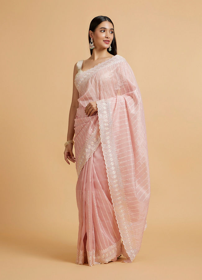 Mohey Women Pink Elegance Saree image number 2