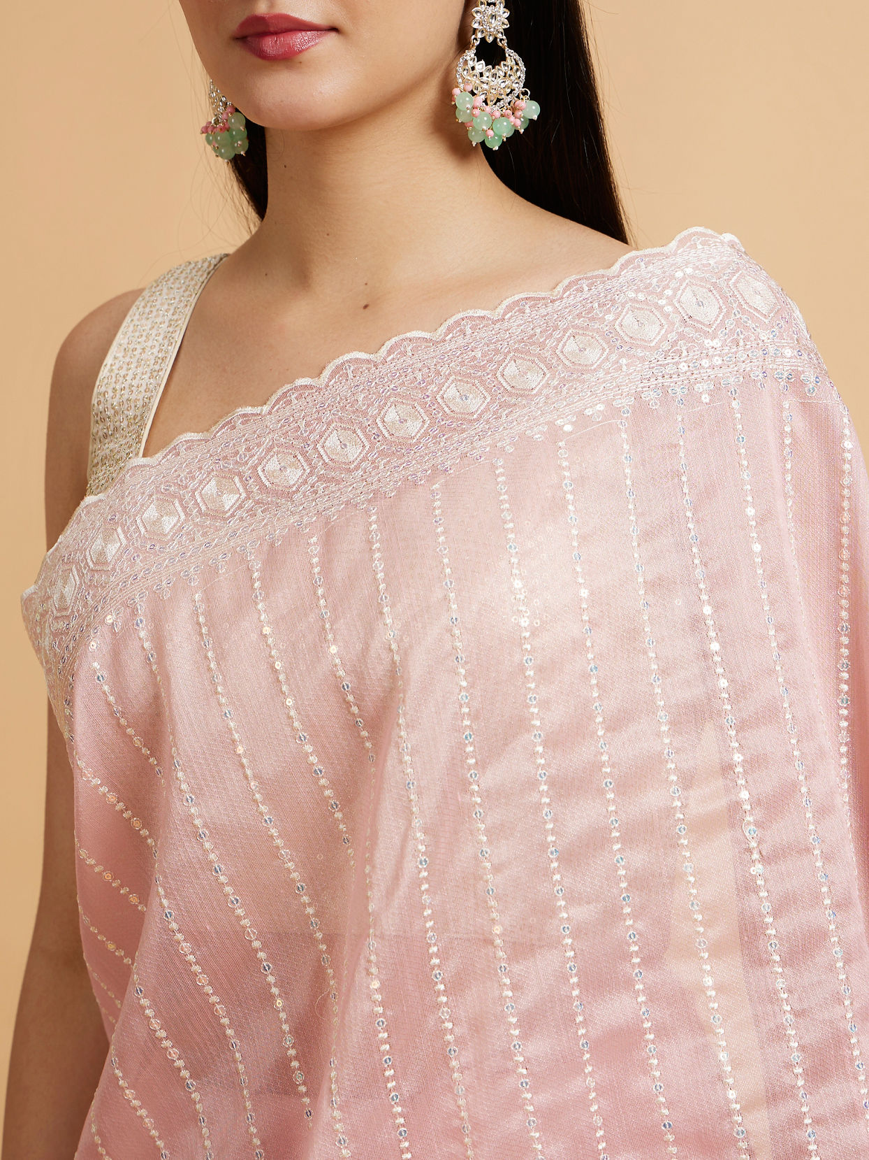 Mohey Women Pink Elegance Saree