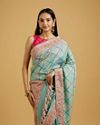 Mohey Women Enchanting Sea Green Charm Saree image number 1