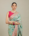 Mohey Women Enchanting Sea Green Charm Saree