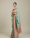 Mohey Women Enchanting Sea Green Charm Saree image number 2