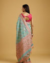 Mohey Women Enchanting Sea Green Charm Saree image number 4