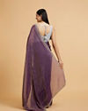 Mohey Women Plum Purple Rhinestone Saree with Cutdana & Stone Work on Borders image number 4