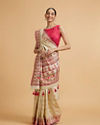 Mohey Women Cream Beige Floral Embroidered Saree with Sequin Work image number 2