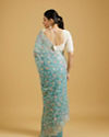 Mohey Women Chic Light Blue Organza Saree