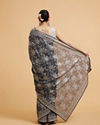 Mohey Women Indigo Blue Floral Patterned Saree with Sequin Work