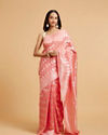 Soft Gajree Ogee Patterned Saree with Bel Patterned Borders