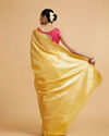 Mohey Women Golden Yellow Elegance Saree image number 4