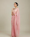 Mohey Women Candy Floss Pink Bel Butii Patterned Saree with Floral Pearl Butas