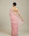 Mohey Women Candy Floss Pink Bel Butii Patterned Saree with Floral Pearl Butas