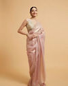 Blush Pink Saree with Cutdana and Rhinestone Work