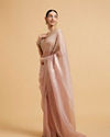 Mohey Women Blush Pink Saree with Cutdana and Rhinestone Work