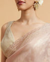 Mohey Women Blush Pink Saree with Cutdana and Rhinestone Work