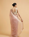 Mohey Women Blush Pink Saree with Cutdana and Rhinestone Work