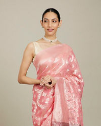 Mohey Women Pink Silk Extravagance Saree