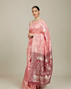 Mohey Women Pink Silk Extravagance Saree