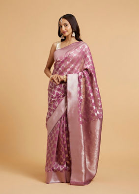 alt message - Mohey Women Elegant Radiance Purple Saree image number 2