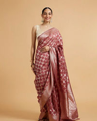 Mohey Women Dusty Pink Elegance Saree