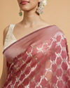 alt message - Mohey Women Dusty Pink Elegance Saree image number 3