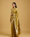 Mohey Women Mehandi Green Bel Buti Patterned Saree with Intricate Border