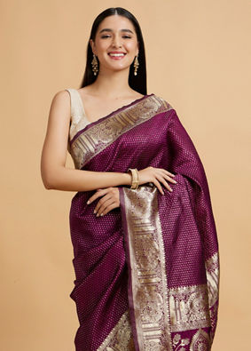 Mohey Women Purple Elegance Saree image number 3