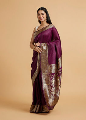 Mohey Women Purple Elegance Saree image number 5