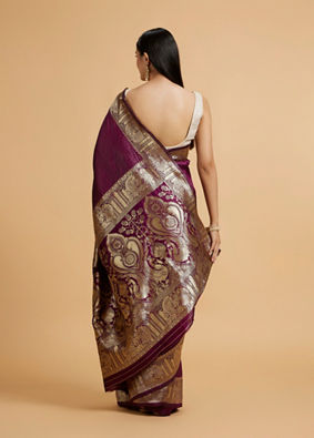 Mohey Women Purple Elegance Saree image number 9