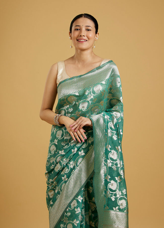 Mohey Women Sea Green Symphony Saree image number 1