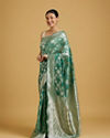 Mohey Women Sea Green Symphony Saree