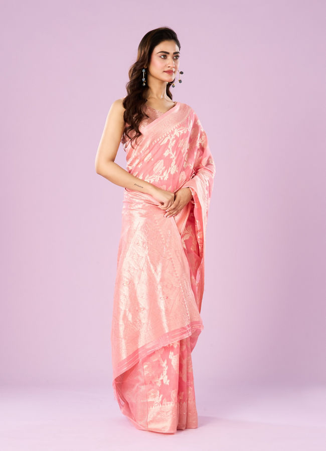 Mohey Women Pink Festive Elegance Saree