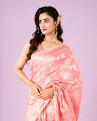 Mohey Women Pink Festive Elegance Saree