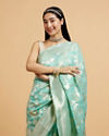 Mohey Women Sea Green Bel Buti Patterned Saree