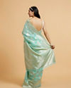 Mohey Women Sea Green Bel Buti Patterned Saree