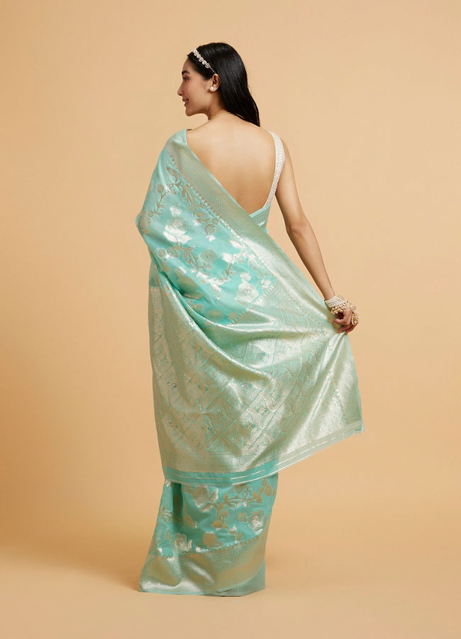 alt message - Mohey Women Sea-Green Radiance Saree image number 4