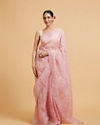Baby Pink Floral Vine Embroidered Saree