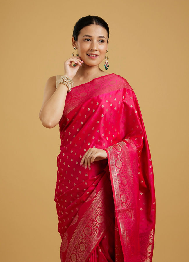 Mohey Women Ravishing Rani Pink Charm Saree