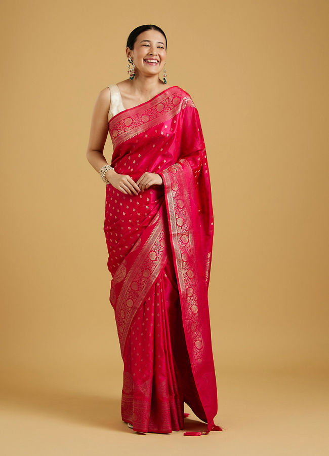 Mohey Women Ravishing Rani Pink Charm Saree