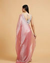 Mohey Women Rose Pink Sequin Embellished Saree with Rhinestone Border