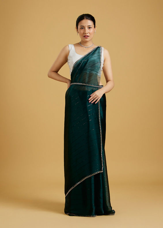 Mohey Women Timeless Tranquility Green Saree