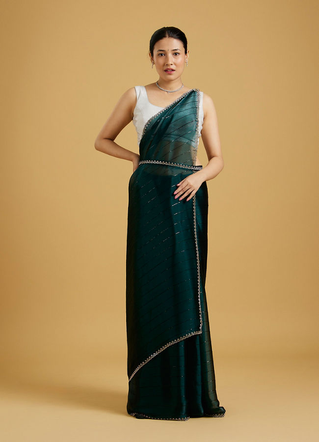 Mohey Women Timeless Tranquility Green Saree