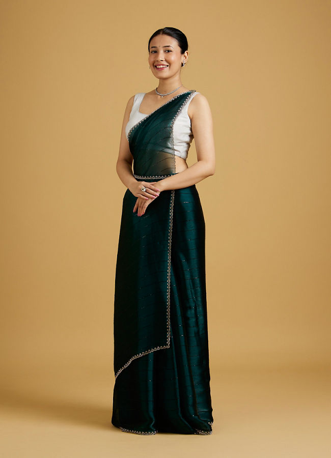 Mohey Women Timeless Tranquility Green Saree