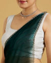 Mohey Women Timeless Tranquility Green Saree image number 3