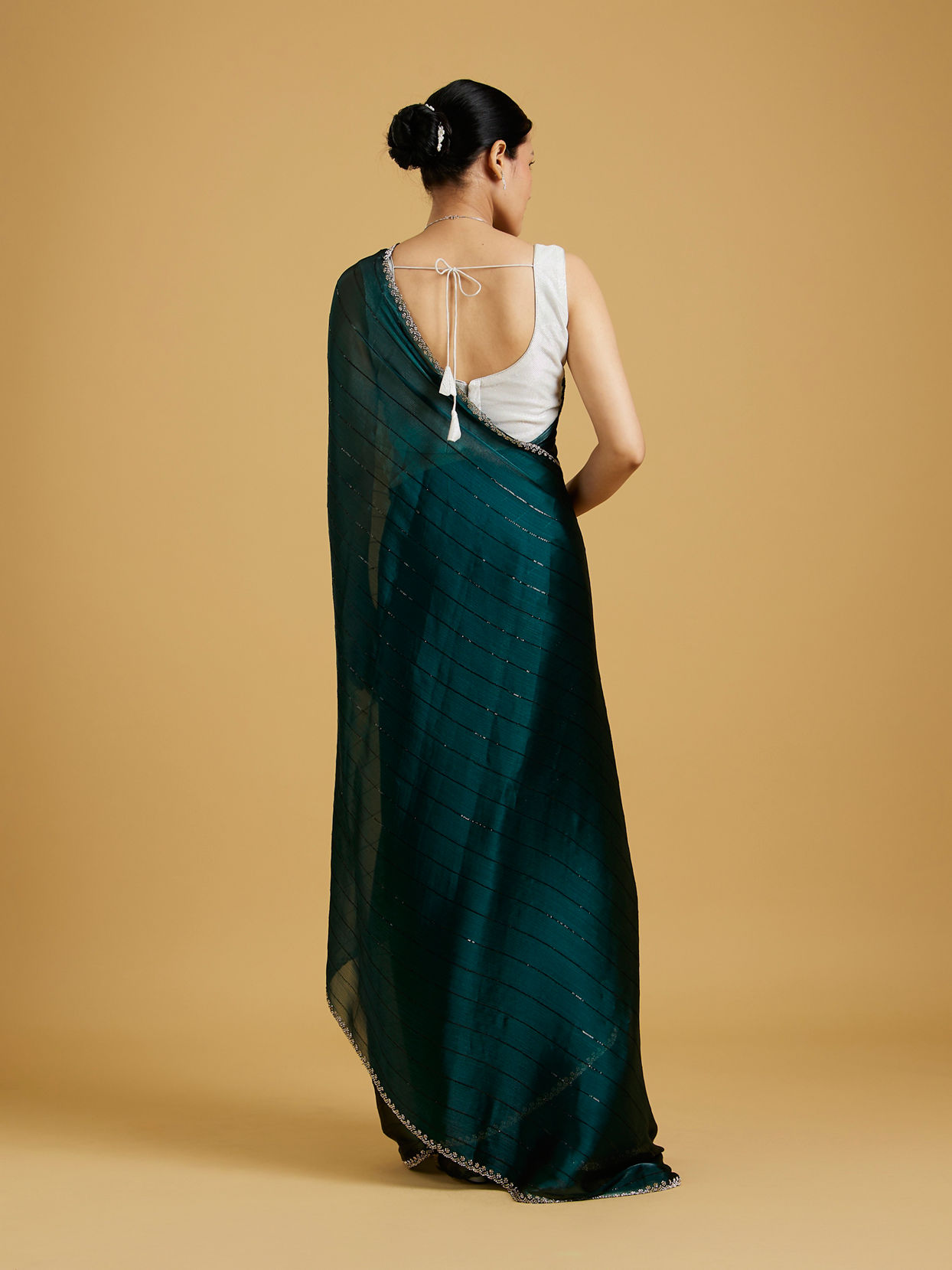 Mohey Women Timeless Tranquility Green Saree