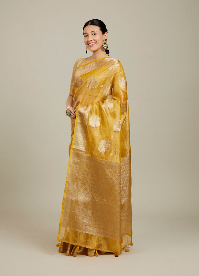 Mohey Women Mustard Yellow Enchantress Saree