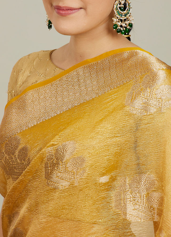 Mohey Women Mustard Yellow Enchantress Saree