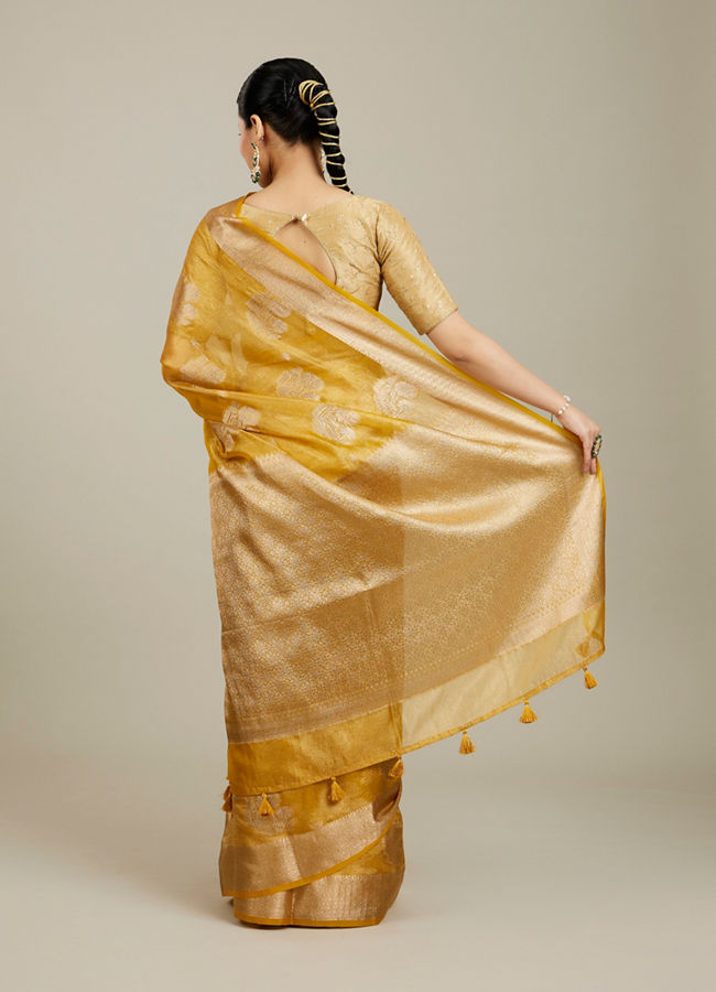 Mohey Women Mustard Yellow Enchantress Saree