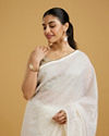 Mohey Women Ethereal Cream Organza Saree